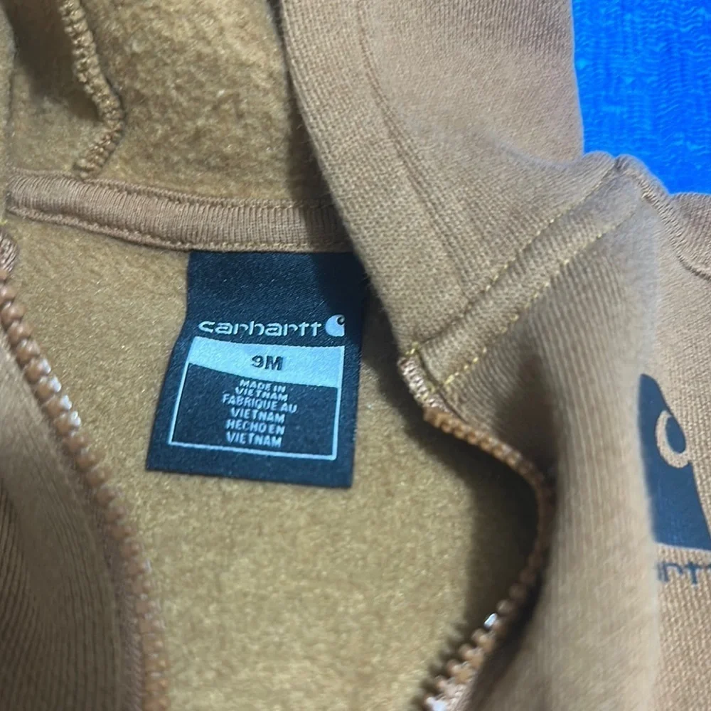 Carhartt Brown Fleece Hoodie with Half-Zip